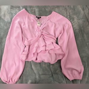 Pink blouse. Long sleeve